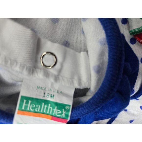 Vintage Baby Girl Polka Dot Flower One Piece Outfit 18 Months - Picture 3 of 9